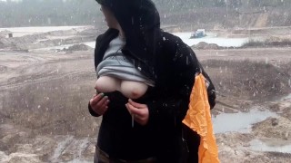 I am never cold and I love to undress in the snow