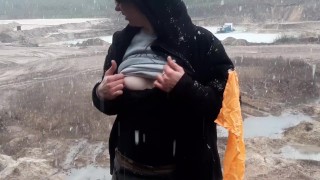 I am never cold and I love to undress in the snow