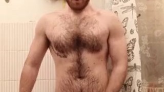 Hairy ginger shower twink