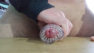 6 inches cock can fill up 1 glass with cum. Guy Sleeve masturbating while moaning loud - Homemade