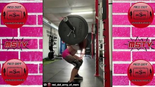 She Squats Bro & Shows the Results - Fit Tattooed Redhead - FBB
