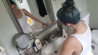 Upskirt Getting Ready For A Bath