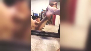 IT GETS ME HORNY DOING KINKY STUFF WITH MY FEET AND BUTTHOLE IN THE MIRROR