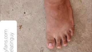 Amputee guy walking with crutches