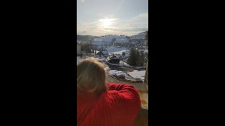 Public Balcony Fuck With Big Ass Bitch - Cum Over Ass and Wiped Up With Splip! 