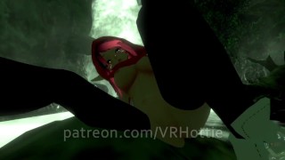 Red Riding Hood Face Rides You in Forest Waterfall Outdoor Nature Wet Pussy Scarf POV Lap Dance