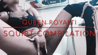 Sexy Tattooed mixed girl Royalty Squirt!!