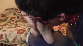 Licked my mistress’s feet and kissed her toes