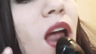 Suck black dick dildo and penetration