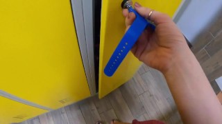 REAL IN WOMEN'S LOCKER ROOM CLEANER LOOKING ON ME