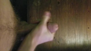 Jerking off and cumming on table