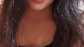 Boob teasing while hiding in the bathroom