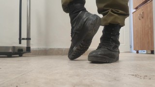 My size 15 dirty army shoes