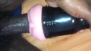DIRTY TALKING & MOANING WHILE FUCkING FLESHLIGHT PUSSY CREAM PIE