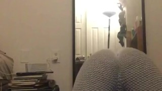 Black SIssy Slut SQUATING in BUTT Leggings in your FACE (ASS Workout POV)
