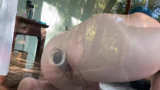 Curious Guy Fucks himself and Jacks off in a Glass House - FULL VID ON ONLYFANS 