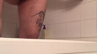 Lathering up with soap then Fucking myself in the Shower, solo masturbation Teaser 