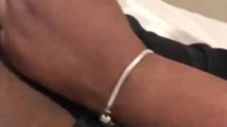 Her hands felt too good stroking my dick 