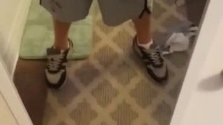 Jacking my cock in Laguna beach bathroom Squirt_One aka RealJock