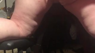 Fat white ass getting paddled while cuming 