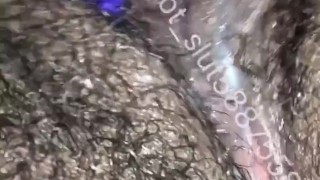 Playing with my wet, black, & super hairy creamy pussy in bed(subscribe)