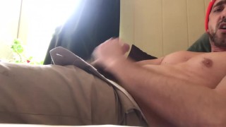 Muscular gay stud jerking a big uncut load after work @ONLYFANS/JULIANWOLFGANG 