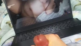 japanese boy's masturbaiting with a big boobs girl