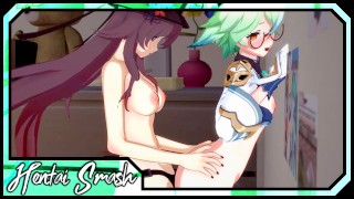 Hardcore Lesbian Hentai - Hu Tao fucks Sucrose hard with a strapon - Genshin Impact Lesbian Hentai -  Free Porn Videos - YouPorn