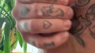 Work & Jerk From Home - Quick Solo Wank & Big Cum 4 Inked Beefcake
