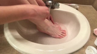 Petite Latina Gives Her Small Feet a Spa Day - No Nudity