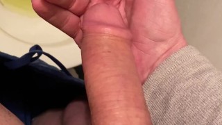 Long session pissing in toilet, on me, on hand, on pants, Moan & Jerk
