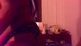 Cute ebony pillow humping 