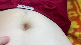 Student Plays With His Navel And Fat Stomach