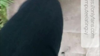 Amputee guy climbing stairs