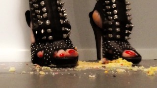Cup cake food crush with spikey high heels