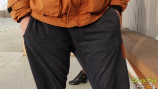 I pulled my cock out in public in front of this Asian girl who was waiting for her bus !! SanyAny