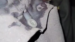 Huge cumshot in car 