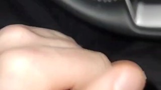 Huge cumshot in car 