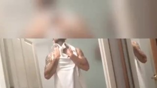 Sexiest man in work at fitness room came back to my place and took shower