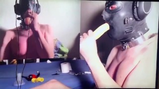 Male big titted slut deep throats on its Mistressess command