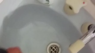 Cum shot in sink 