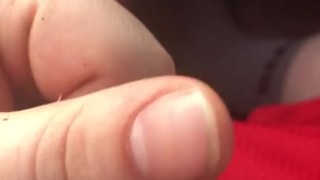 Jacking off in busy parking lot 