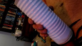 pulling the lovense off my dick after being milked 4 times