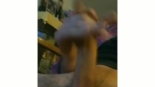 Hot muscular guy with big dick jerks off moans and cums