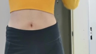 Horny Latina Strips Out Of Sweaty Gym Clothes In Public Gym
