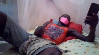 YONG LAD JERKS OFF AND CUM LAYING AND WATCHING PORN