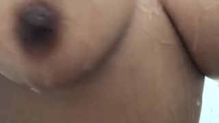 Drizzling soap on them titties shower fun