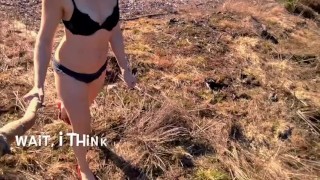 walking entirely naked away from my clothes to train track + field next to road