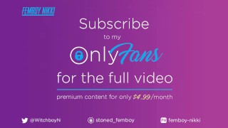 Femboy Raven shows her Ass and Jerks Off