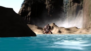 Sexy ebony gets fucked by a black guy on the savage island